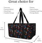 NGIL Extra Large Utility Tote Reusable Grocery Bag Oversized Collapsible for Groceries, Storage, Picnic, Beach (Starry Cowgirl- Black)