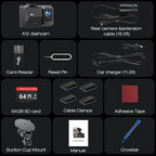4K Dash Cam Front Rear, Dual Channel Dash Cams with 64GB Card 4K+1080P, Dash Camera for Cars with 5G WiFi, APP Control,2.0" I