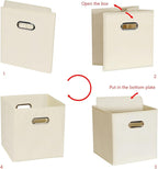 Yunkeeeper storage bins Cubes, Fabric Cube Organizer with Handle, Foldable Cube Bins for Cloth or Accessary Storage, 11x11x11
