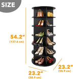 SpaceAid 6 Tier Rotating Shoe Rack Tower, Spinning Shoe Display Lazy Susan, Revolving 360 Shoe Rack Storage Round Carousel, V