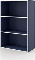 Homes: Inside + Out Apexa 3-Tier Cube Storage Organizer Shelves, Stackable Wood Bookcase Fits Cubby Bins for Organization, Do