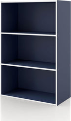 Homes: Inside + Out Apexa 3-Tier Cube Storage Organizer Shelves, Stackable Wood Bookcase Fits Cubby Bins for Organization, Do