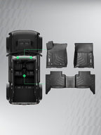 YHTAUTO Floor Mats Fit 2016-2023 Toyota Tacoma (Double Only for Automatic), TPE Floor Liners All-Weather Protection Custom Fit, 1st & 2nd Row, Set of 3 Black