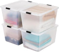 IRIS USA 4-Pack High-Capacity Clip Box with Latching Lids, 55 Quart Storage Bins, Supply Containers for Home, Office & Classr