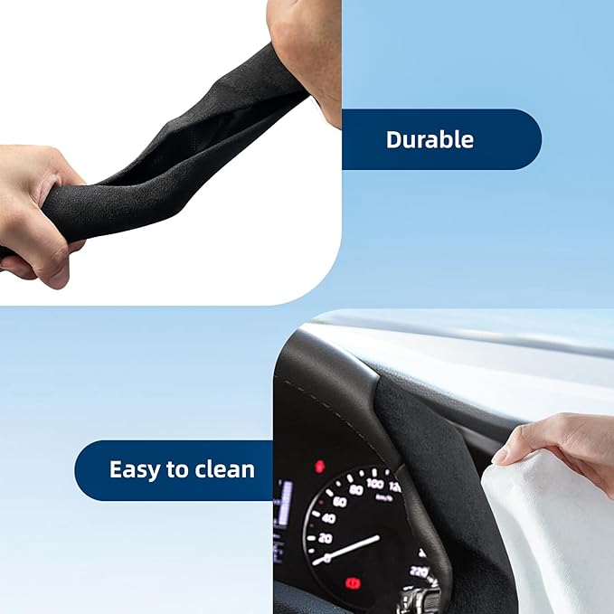 Suede Steering Wheel Cover with Anti-Slip Lining and Segmented Design 2pcs Universal Steering Wheel Protector for Men and Wom