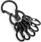 KeyUnity Stainless Steel Carabiner Mini Clips, Key Holder Organizer Keychain for Keys, Flashlight, Folding Knife & Whistles