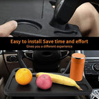 Steering Wheel Desk Tray for Volvo V90 Facelift 2020, Driver Seat Laptop Mount Portable Food Eating Table Travel Accessory Black Plastic