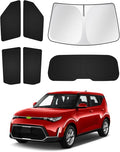 Window Shades for Kia Soul 2020-2025 2026 Accessories Windshield Sun Shade Side Rear Window Covers Sunshade Sun Visor Shield Privacy Protection Keep Vehicle Cool Black 6PCS