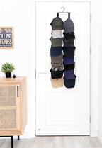 Mkono Closet Storage Rack Baseball Cap Keeper Hanger with 16 Hooks Modern Multifunctional Organizer for Door and Wall Fit Mos