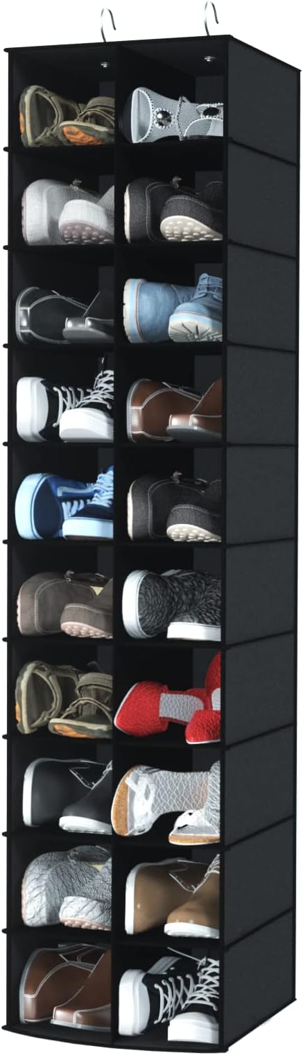coastal rose Hanging Shoe Organizer for Closet, 20 Sections Hanging Closet Organizers and Storage Shelves, Space Saving Hangi