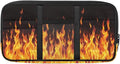 Flames Print Sun Visor Storage Bag Multi-Pocket Auto Visor Storage Bag with Zipper Pockets,Adjustable Straps Auto Interior Accessories Pocket Organizer