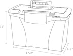 Storex Portable File Box with Organizer Lid, 17.13 x 9.63 x 11 Inches, Frosted/Silver (STX61511U01C)