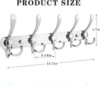 2-Pack Coat Rack Wall Mounted – Space-Saving Wall Clothes Rack, 5 Tri Hooks, Stainless Steel Entryway Organizer for Coats, Ha