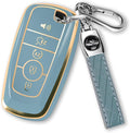 For Ford Key Fob Cover with Keychain, Soft TPU Key Case Shell Full Protection for Ford Explorer Fusion Escape Edge Expedition
