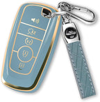 For Ford Key Fob Cover with Keychain, Soft TPU Key Case Shell Full Protection for Ford Explorer Fusion Escape Edge Expedition