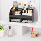 Makeup Organizer with Drawers, Cosmetic Storage for Dresser Vanity and Bathroom Countertop, Beauty Holder for Lipstick Brush,