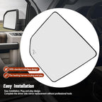 Driver Side Mirror Glass Replacement Compatible with Ford F150 2015-2020, Left Heated Blind Spot Detection Glass Replace # FL3Z-17K707-AH, with Back Plate
