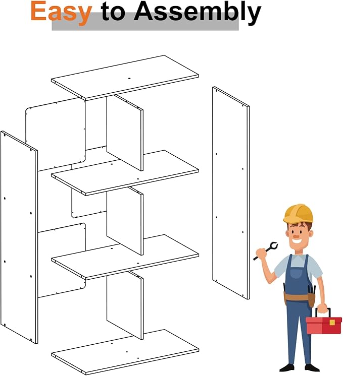 Sweetcrispy 6 Cube Storage Organizer - Open Cube Bookshelf with 3 Removable Back Panels, Display Storage Bookcase for Living 