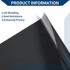 Car Window Tint Film Window Privacy Film Car Carbon 2 PLY PET 24.61 ft x 23.62 Inch 1 Pc Black VLT 34% IRR 45% UVR 93%
