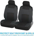 BDK PolyPro Car Seat Covers Full Set in Reverse Charcoal – Front and Rear Split Bench Seat Covers for Cars, Easy to Install C