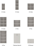 Homes: Inside + Out Apexa 3-Cube Storage Organizer Shelves, Stackable Wood Bookcase Fits Cubby Bins for Organization, Dorm Te