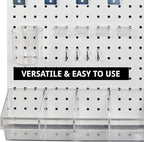 Azar Displays, 900945-WHT, 70 Piece Pegboard Organizer, Wall Mount Peg Board Combination Panel Kit for Bedroom, Craft Room, S