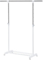 LiaMeE Adjustable Clothing Rack for Hanging Clothes, Heavy Duty Garment Rack with Wheels，Free Standing Rolling Clothes Rack w