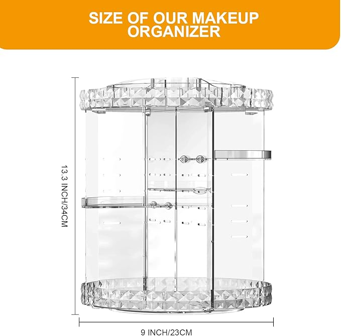 Makeup Organizer 360 Degree Rotating 7 Adjustable Layers Large Capacity Cosmetic Organizer Transparent Make Up Organizers and