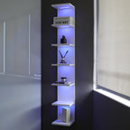7 Tier Wall Shelves with RGB Light, Lack Wall Shelf Unit, Vertical Shelf with Remonte Control,White Shelves