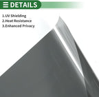 Motoforti Nano Ceramic Car Window Tint Film VLT 34% IRR 56% UVR 60% Black 14.76 ft x 35.43 Inch Privacy Film 2mil PET 1 Pc