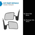 TRQ 2 Piece Driver and Passenger Side Mirror Assembly Set Manual Adjustment Non-Heated No Memory Black Compatible with 1994-2