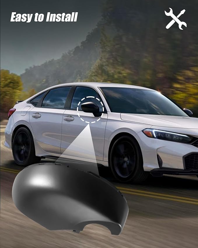Lower Rearview Mirror Cover Fit for Honda Civic 11th 2022 2023 2024 2025 without Turn Signal, Right Passenger Side Mirror Bottom Cover Cap Replace 76255-T20-A01