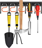 TVKB 17'' All Metal Garden Tool Organizer Adjustable Garage Tool Organizer Wall Mount Garage Organizers and Storage with Heav
