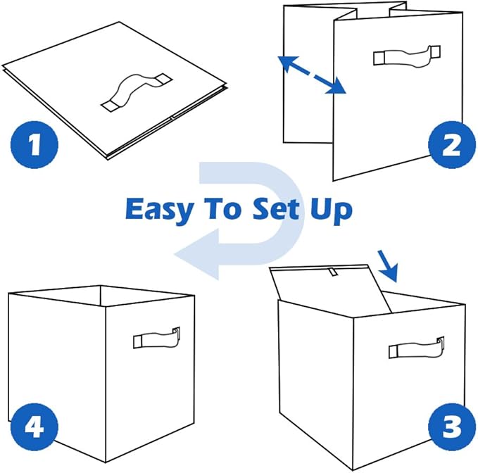 ShellKingdom Storage Bins, Foldable Fabric Storage Cubes And Cloth Storage Organizer Drawer For Closet And Toys, 6 Pack (Roya
