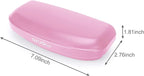 MOSISO Car Visor Sunglasses Case, Universal Automotive ABS Eyeglasses Holder Protective Box Clip Eyewear Hard Shell Storage Organizer with Magnetic Closure and Double Card Clamp, Pink