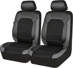 CAR PASS Leather Car Seat Covers Front Seats only, with Air Mesh Front Seat Covers Breathable, Cool Automotive Seat Covers 2 