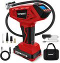 Tire Inflator Portable Air Compressor, 160PSI Cordless Handheld Tire Pump with 20V Battery & 12V DC Dual Power, 4X Faster Inflation, Auto Shut Off, Digital Gauge for Car, Motorcycle, Bicycle, E-Bike