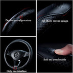 Brown Wheel Cover Cowhide Steering Wheel Cover Brown Leather Car Steering Wheel Cover Universal Size M / 15inch Fit Car/Auto/SUV (A-Brown-M)