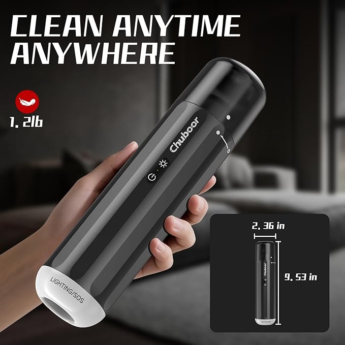 Chuboor 13000PA Powerful Car Vacuum Cleaner High Power Cordless Rechargeable, Handheld Vacuum, Portable Mini Vacuum with LED 
