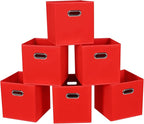 STOREONE Fabric Storage Bins Cubes Baskets Containers-(11X11X11) with Dual Handles for Shelf Closet, Nursery Home ， Bedroom O