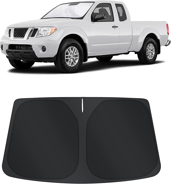 TINGLU Sun Shade for Nissan Frontier 2006-2021 Accessories Windshield Sun Shade Window Shade UV Rays Protection Sun Visor Cover with Steering Wheel Sunshade Storage Bag
