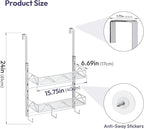 SWTYMIKI Over Door Hat Organizer - 3 Tier Wall Mounted Hat Rack with 2 Adjustable Metal Basket and 3 Hooks, Hanging Baseball 
