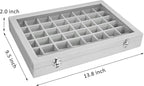 Vicoter Velvet Jewelry Tray 48 Compartments Jewelry Display Organizer with Transparent Cover Rings, Earrings, Necklaces, Pend