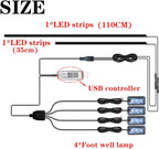 LED Interior Car Strip Light, Multicolor RGB 6 in 1 Optic Ambient Lighting Kits，Dual Control with Switch and A P P, Neon Lights On Car Dashboard with Music Sync Mode (6 in 1)
