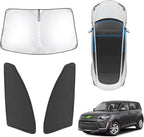 Karltys 3PCS Windshield Sun Shade for 2020-2025 Kia Soul, 210T Reflective Front and Side Window Sunshade Custom Fit Kia Soul, Foldable Sun Visor Protector Blocks Heat UV Rays