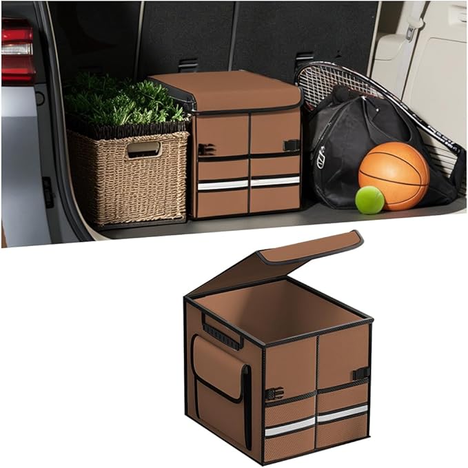 Car Trunk Organizer, Collapsible Multi Compartment Waterproof Sturdy Vehicle Trunk Container Box, Sturdy Automotive Interior S