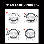 Car Steering Wheel Cover with Durable PU Leather, Universal 15 inch Fit for Car Truck SUV, Breathable Anti Slip Auto Steering Wheel Covers for Men and Women