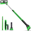 SEAAES 50 Inch Truck Snow Brush and Ice Scraper with Squeegee, Long Handle Extendable Windshield Ice Scraper with Foam Grip for SUV Truck Jeep RV Auto Vehicle Window