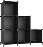 AWTATOS Cube Storage Organizer, Storage Cubes Shelves Bookshelf, 6 Cube Closet Organizers and Storage, DIY Stackable Plastic 