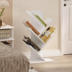 Furinno Tree Book Shelf, 5-Tier Bookshelf with Angled Open Shelf, Tree Bookcase for Room Decor, 8.4 x 15.7 x 30.3, for Organi